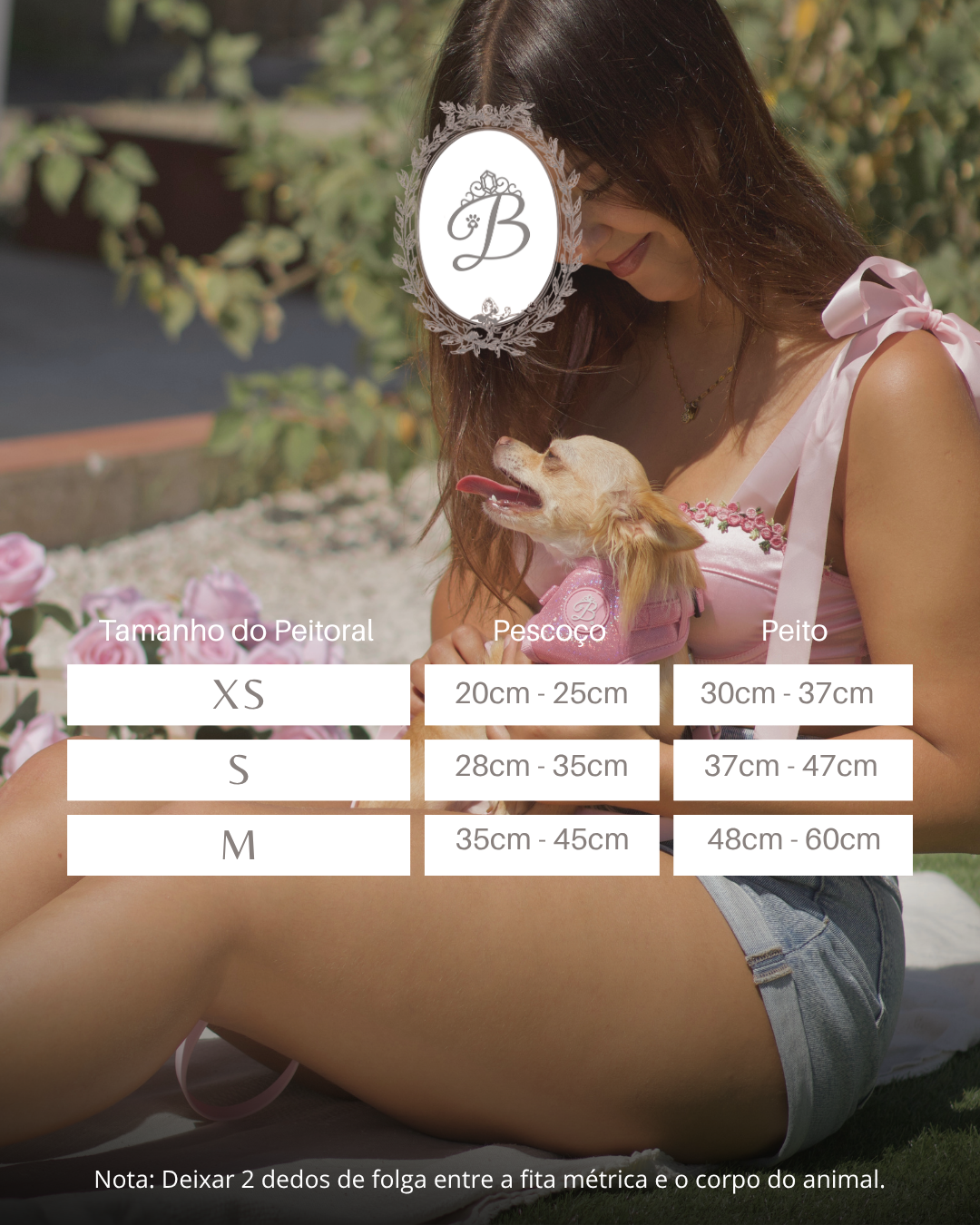 Peitoral Bling Bling Baby Pink