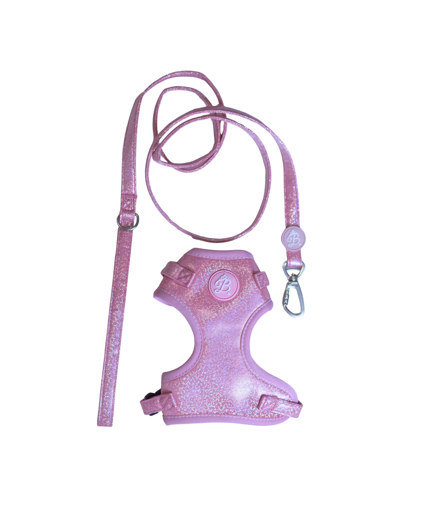 Conjunto Peitoral + Trela Bling Bling Baby Pink