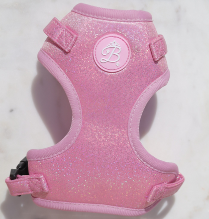 Conjunto Peitoral + Trela Bling Bling Baby Pink